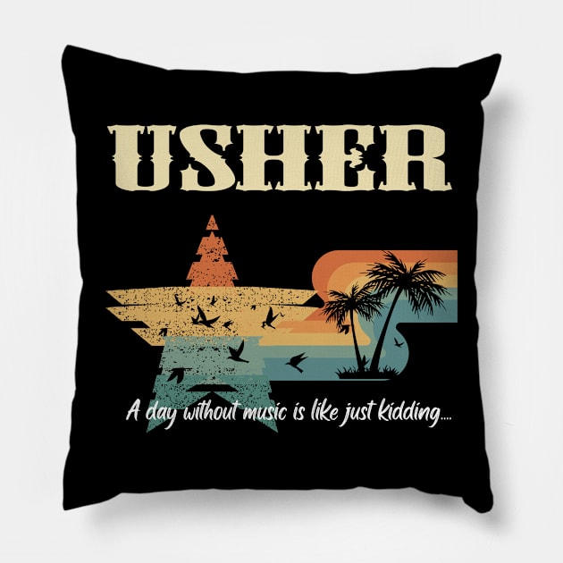 TERRENCE RAYMOND IV USHER BAND Pillow by growing.std