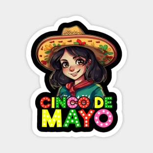 Cinco de Mayo Mexican Anime Girls Magnet