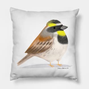 Yellow Throated Bunting Bird Pillow
