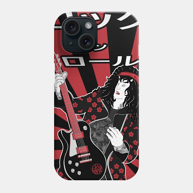 Rock'n'roll guitarist Phone Case by Ukiyograph