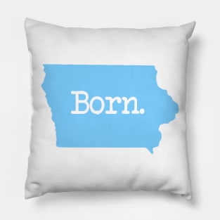 Iowa Born IA Blue Pillow