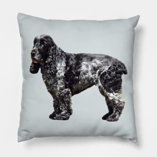 Black and Gray Spaniel Pillow