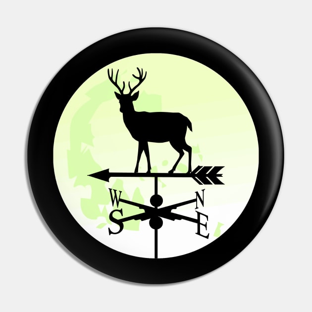 Deer Moon Weathervane Pin by Nuletto