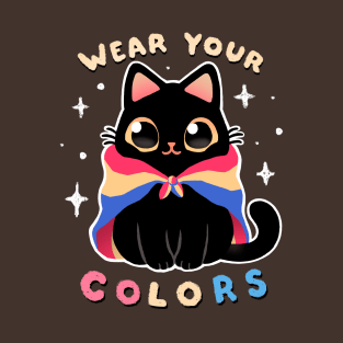 Pansexual LGBT Pride Cat - Kawaii Rainbow Kitty - Wear your colors T-Shirt