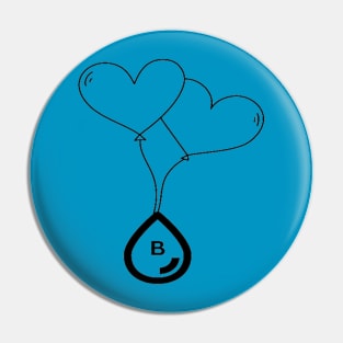 Heart with Blood Group B Pin