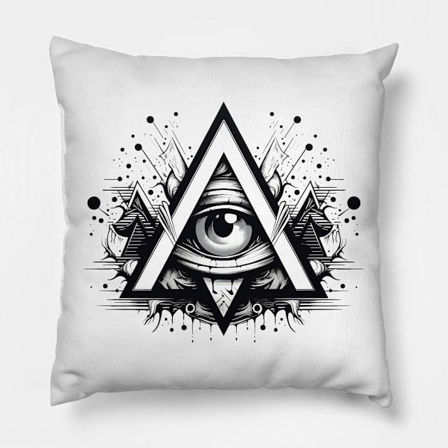 Illuminati eye Pillow by BarnesPrintHub