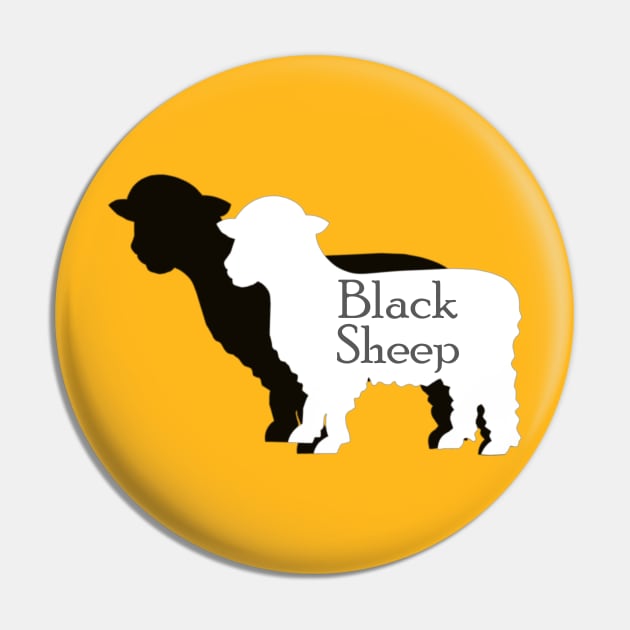 MUTCD W11-17 Black Sheep Crossing Shadow Sign Pin by HipsterSketch