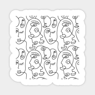 Abstract faces lineart Magnet