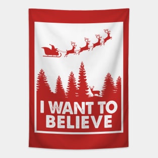 I Want To Believe Santa Cluas Tapestry