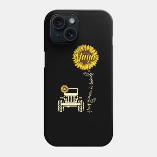 Jeep Sunflower Jeep Yaya Happiness is being a Yaya Jeep Women Phone Case