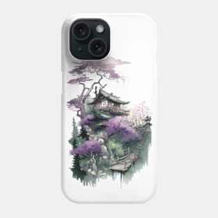 Japanese Architecture Lavender Phone Case