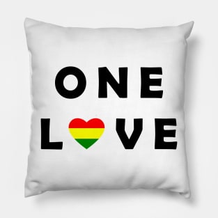 1one Love Black Text Pillow