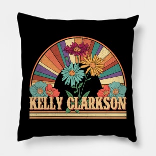 Kelly Flowers Name Clarkson Personalized Gifts Retro Style Pillow