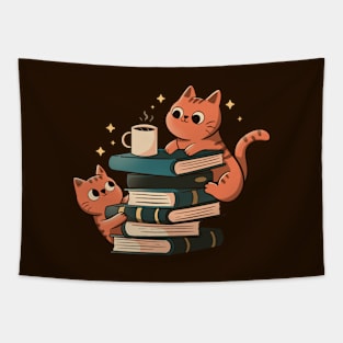 Cats, Books and Coffee by Tobe Fonseca Tapestry