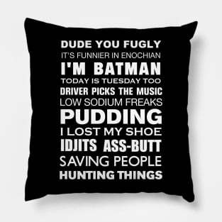 Supernatural Subway Art Quotes Pillow