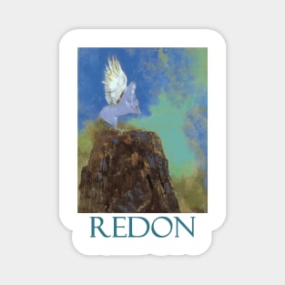 White Pegasus by Odilon Redon Magnet