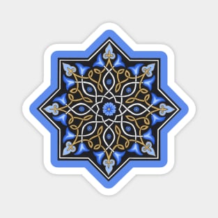 Islamic biomorph black and powder blue design Magnet