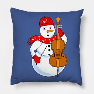 Cello Snowman Pillow