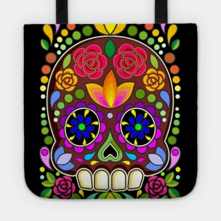 Sugar Skull Floral Art Mexican Calaveras Tote