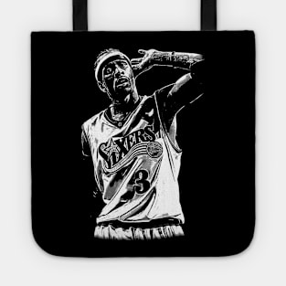 Allen Iverson vintage black and white Tote