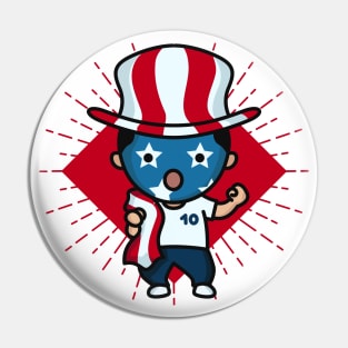 Cute US Soccer Fan // Kawaii Cute American Soccer Supporter Pin