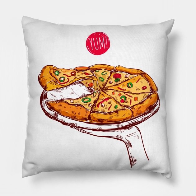 Yum Pizza Pillow by Mako Design 