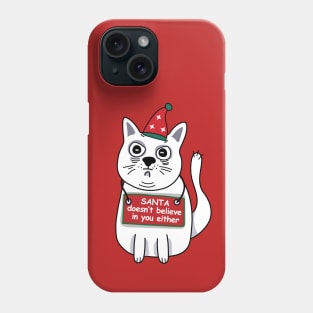 Grumpy christmas cat, Phone Case