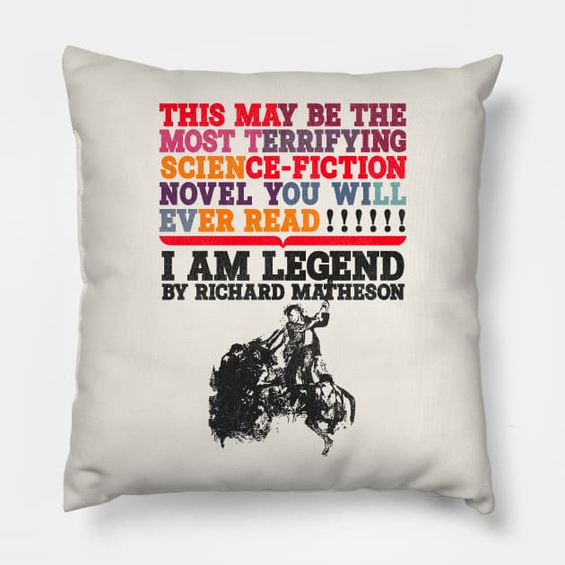 I Am Legend Vintage 50s Book Cover Pillow by darklordpug