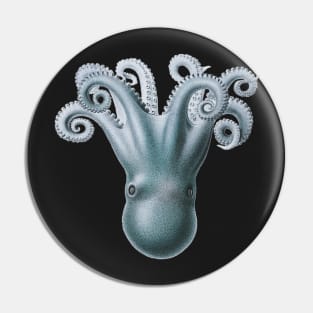 Shimmery Blue  Upside-Down Octopus Pin