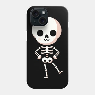 Cute Halloween Skeleton in a Dancing Pose | Halloween Design for Skeleton Lovers Phone Case