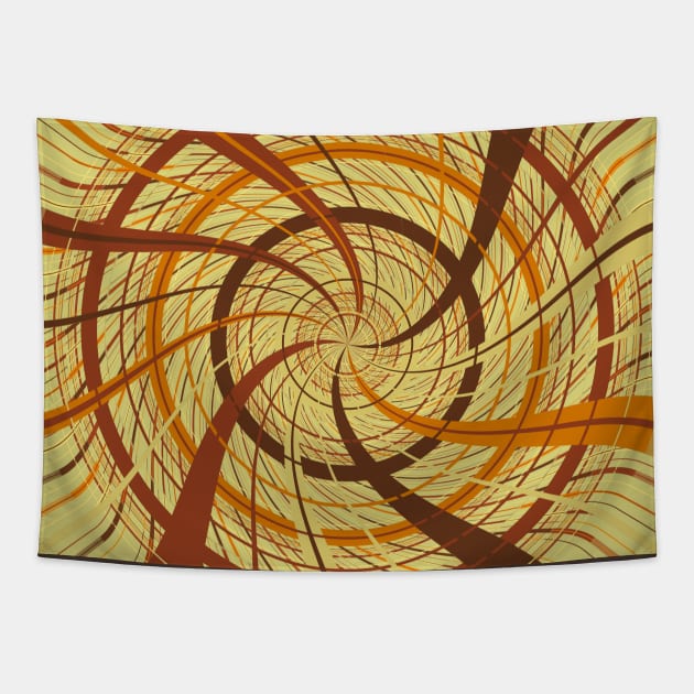 Brown vortex Tapestry by Gaspar Avila