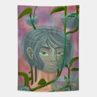 Pretty girl in water bubble Tapestry