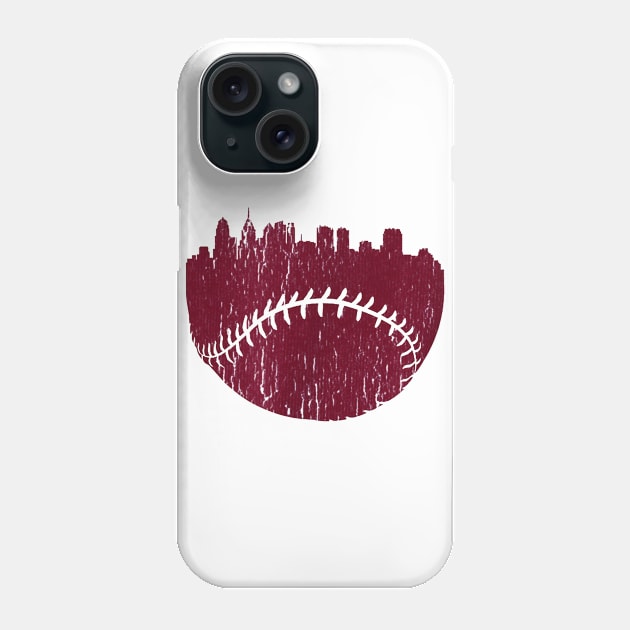 Philadelphia PA Cityscape Baseball Retro Phone Case by Chicu