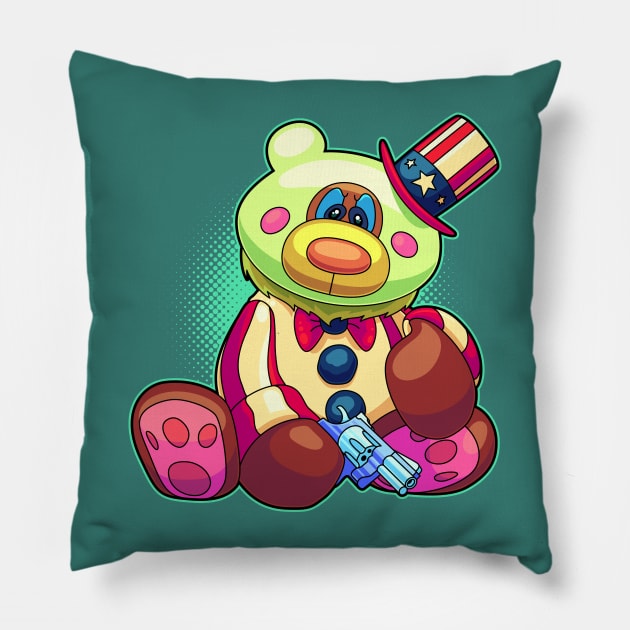 Horror Teddy Bear 8 Pillow by ArtisticDyslexia