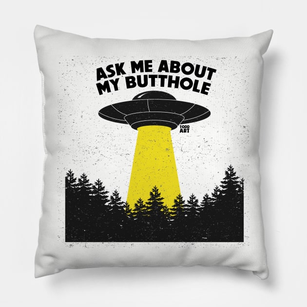 BUTTHOLE Pillow by toddgoldmanart