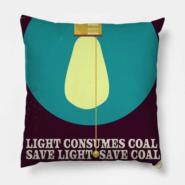 Save energy vintage poster Pillow by nickemporium1