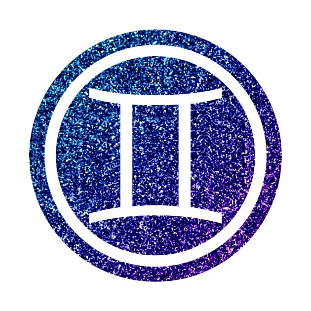 Blue Purple Glitter Zodiac - Gemini by BiscuitSnack