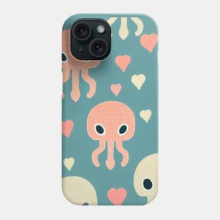 Octopus n' Hearts - Super Cute Colorful Cephalopod Pattern Phone Case