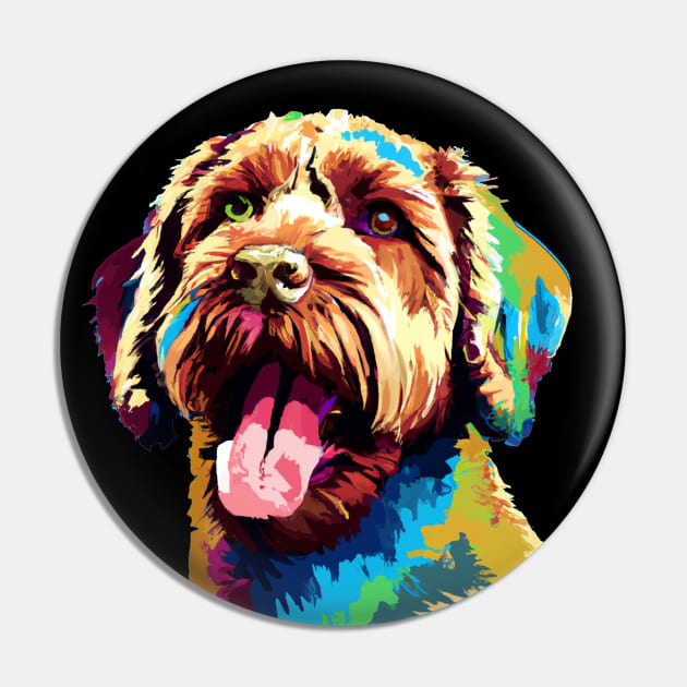 Lagotto Romagnolo Pop Art - Dog Lover Gifts Pin by PawPopArt