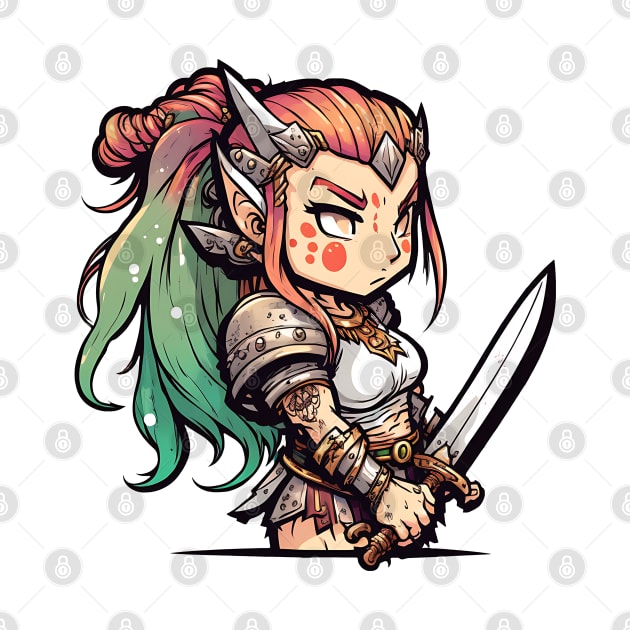 a dnd female elf barbarian by FerdyStoreshop