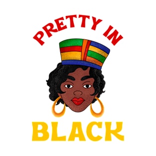 Pretty In Black African American Woman Pride Afro POC T-Shirt