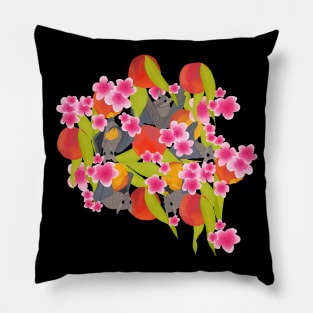 Bats in a Peach Tree Pillow