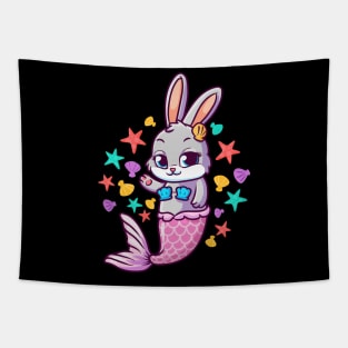Cute Bunny Mermaid Swimming Bunnies Tapestry