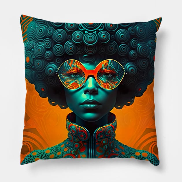 Retro Futurism Pillow by Owndigiart