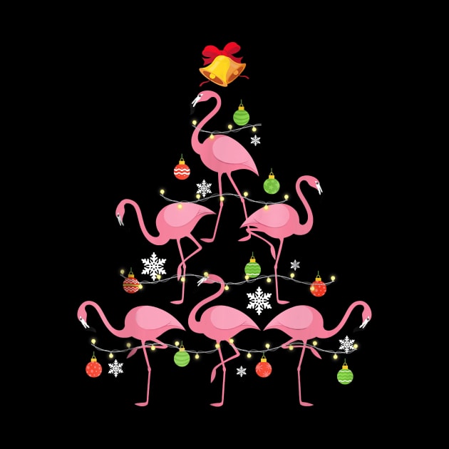 Pink Flamingo Christmas Tree Ornament Decor by klausgaiser