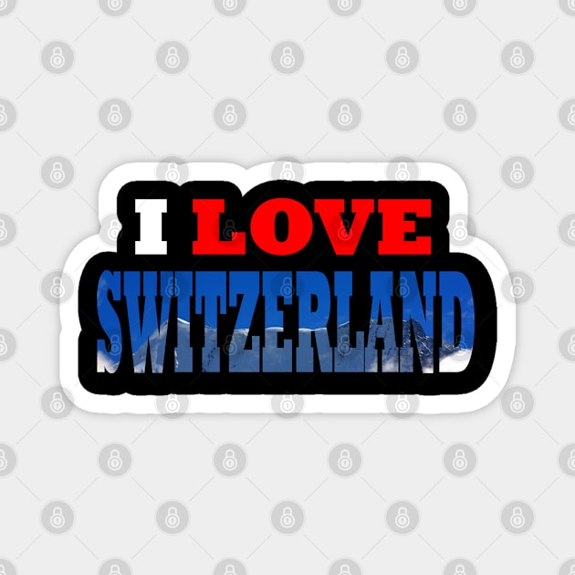 I Love Switzerland Snow Mountain Magnet by PathblazerStudios