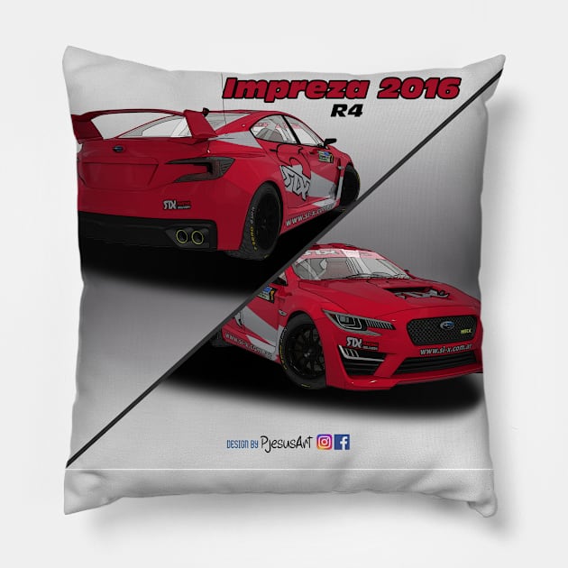 Impreza 2016 Red R4 Pillow by PjesusArt