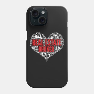 Real estate broker Heart Shape Word Cloud Design print Phone Case