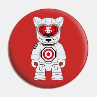 Funny Bullseye Dog Robot Team Member Pin