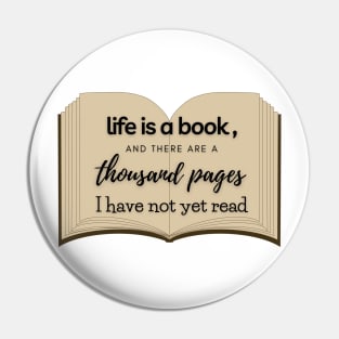 Life is a Book Pin